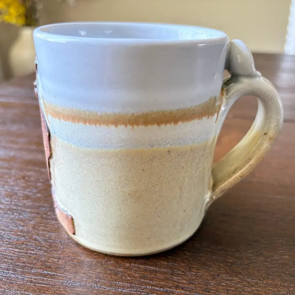 Vintage Chappelle Art Pottery UGA Coffee Mug Georgia Map Peach UCUHO-I 1990